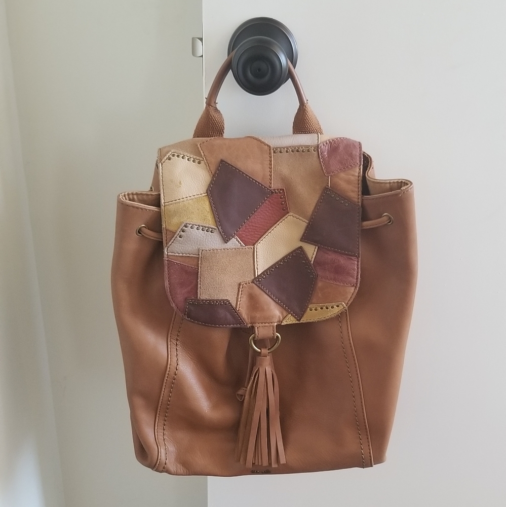 THE SAK Patchwork Flap "Avalon" Leather Backpack